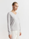 Essential Cashmere V Sweater - Grey Melange