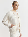 Essential Cashmere Zip Hoodie - Cream