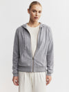 Essential Cashmere Zip Hoodie - Dark Grey Melange