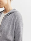 Essential Cashmere Zip Hoodie - Dark Grey Melange