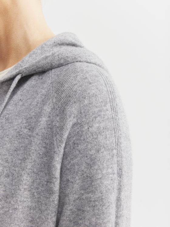 Essential Cashmere Zip Hoodie - Grey Melange