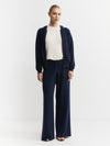 Cashmere Bias Trouser - Navy