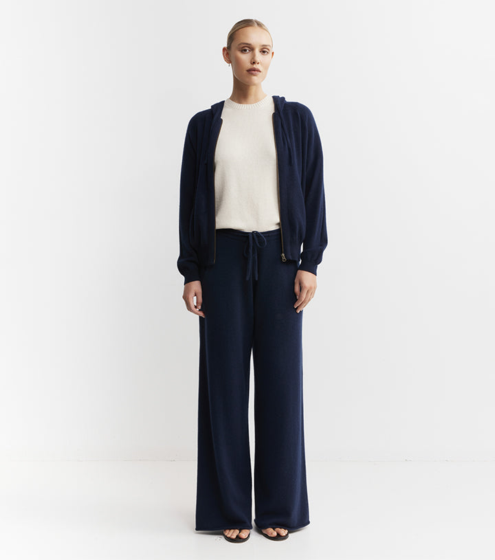 Cashmere Bias Trouser - Navy