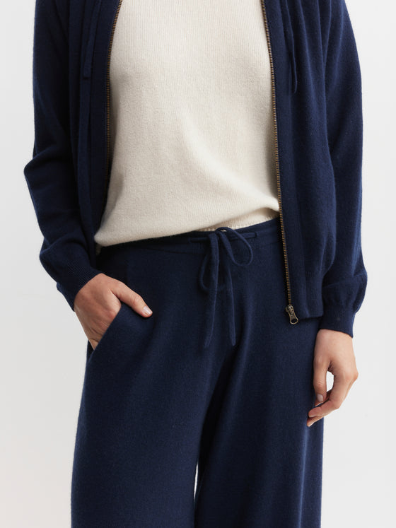 Cashmere Bias Trouser - Navy