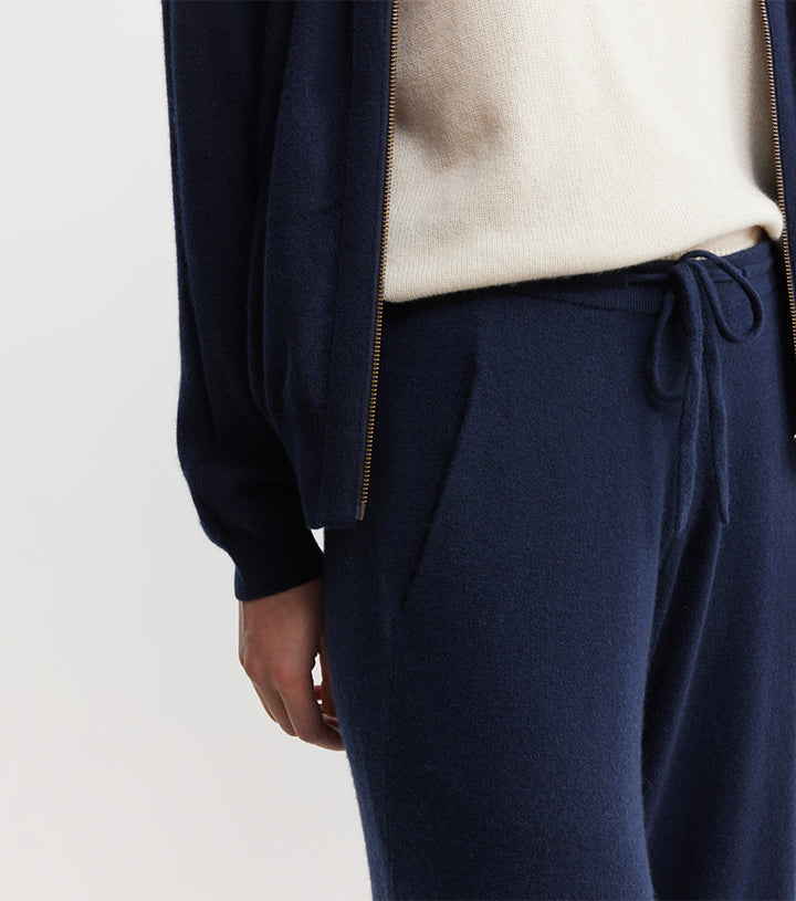 Cashmere Bias Trouser - Navy