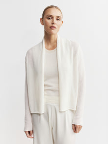  Essential Cashmere Featherweight Cardigan - Cream