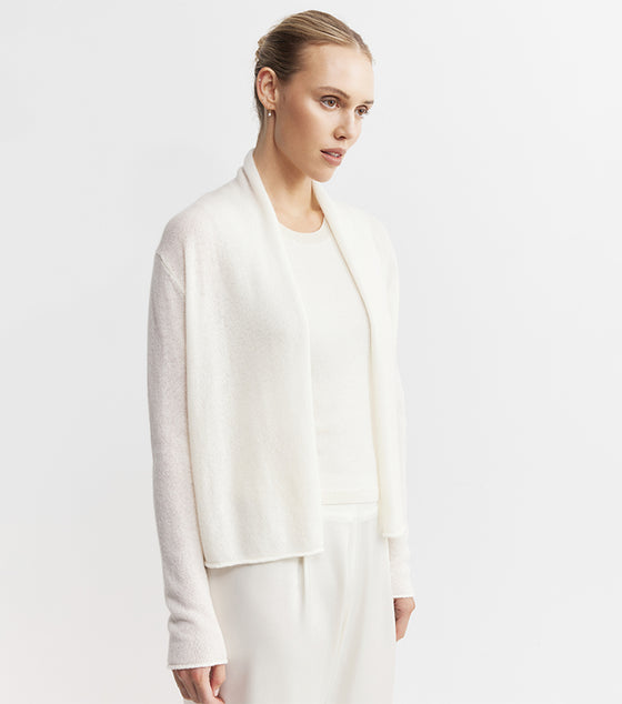 Essential Cashmere Featherweight Cardigan - Cream