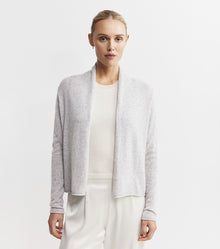  Essential Cashmere Featherweight Cardigan - Grey Melange