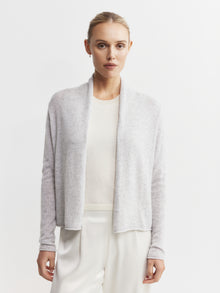  Essential Cashmere Featherweight Cardigan - Grey Melange