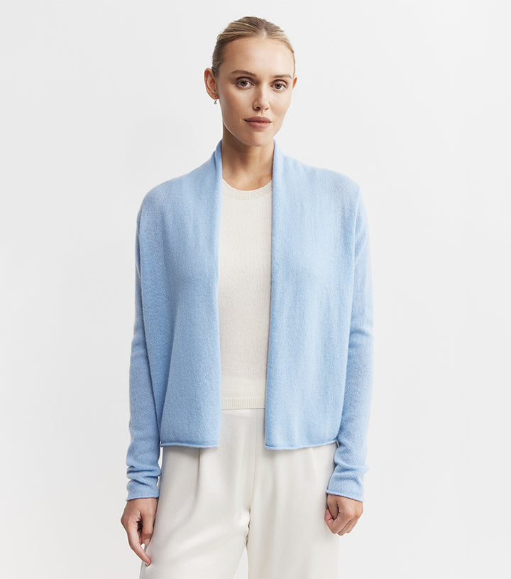 Essential Cashmere Featherweight Cardigan - Malibu Blue