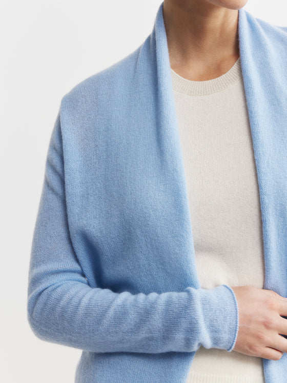 Essential Cashmere Featherweight Cardigan - Malibu Blue