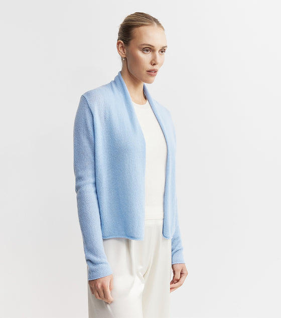 Essential Cashmere Featherweight Cardigan - Malibu Blue