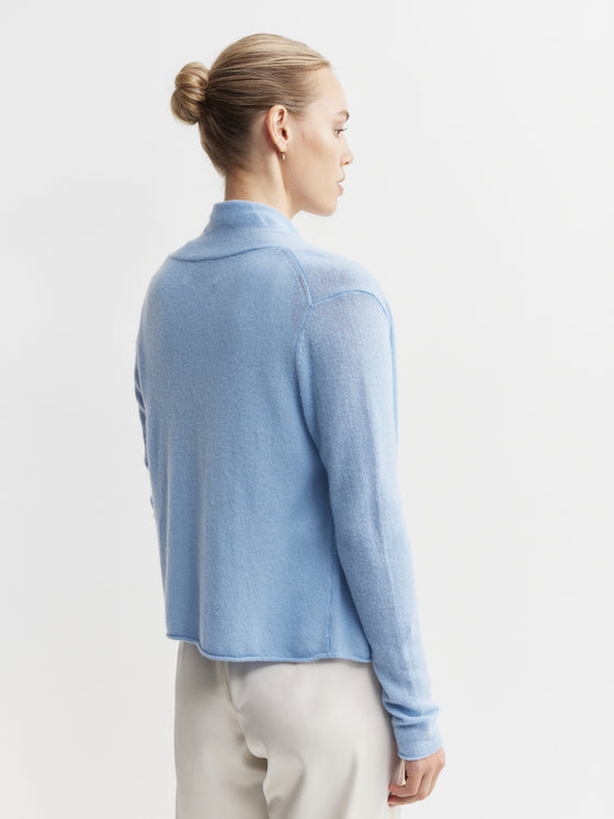 Essential Cashmere Featherweight Cardigan - Malibu Blue