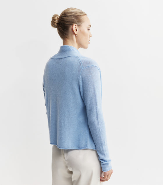 Essential Cashmere Featherweight Cardigan - Malibu Blue