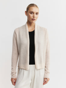  Essential Cashmere Featherweight Cardigan - Sand