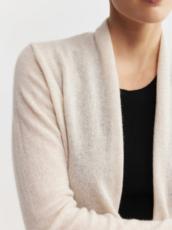 Essential Cashmere Featherweight Cardigan - Sand