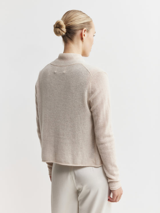 Essential Cashmere Featherweight Cardigan - Sand