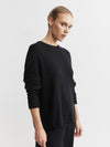 Cashmere Featherweight Oversize Crew - Black