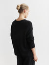 Cashmere Featherweight Oversize Crew - Black