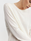 Cashmere Featherweight Oversize Crew - Cream