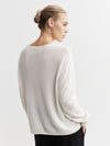 Cashmere Featherweight Oversize Crew - Cream