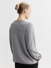 Cashmere Featherweight Oversize Crew - Dark Grey Melange