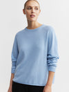 Cashmere Featherweight Oversize Crew - Malibu Blue