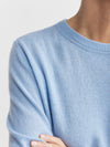 Cashmere Featherweight Oversize Crew - Malibu Blue