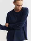 Cashmere Featherweight Oversize Crew - Navy