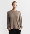 Cashmere Featherweight Oversize Crew - Walnut