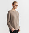 Cashmere Featherweight Oversize Crew - Walnut