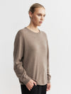 Cashmere Featherweight Oversize Crew - Walnut