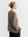 Cashmere Featherweight Oversize Crew - Walnut