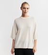 Cashmere Featherweight Oversize Tee - Cream