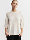 Cashmere Featherweight Oversize Tee - Cream