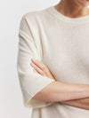 Cashmere Featherweight Oversize Tee - Cream