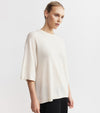 Cashmere Featherweight Oversize Tee - Cream