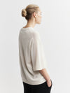 Cashmere Featherweight Oversize Tee - Cream