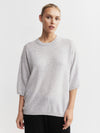 Cashmere Featherweight Oversize Tee - Grey Marle