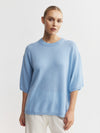 Cashmere Featherweight Oversize Tee - Malibu Blue