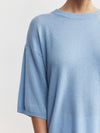 Cashmere Featherweight Oversize Tee - Malibu Blue