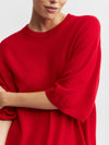 Cashmere Featherweight Oversize Tee - Red