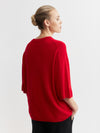 Cashmere Featherweight Oversize Tee - Red