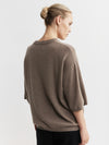 Cashmere Featherweight Oversize Tee - Walnut