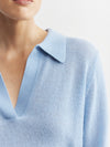 Featherweight Cashmere Polo - Malibu Blue