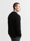 Mens Cashmere Cardigan with Collar - Black