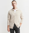 Mens Cashmere Cardigan with Collar - Sand