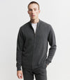 Mens Cashmere Full Zip Cardigan - Graphite