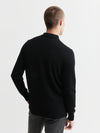 Mens Cashmere Long Sleeve Polo - Black