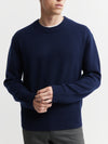 Mens Cashmere Relaxed Crew - Navy